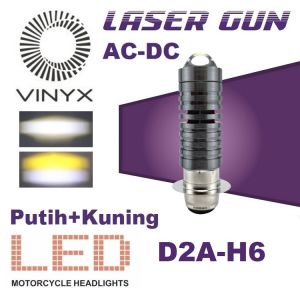 Lampu Utama LED LASER Motor AC DC Hi Lo 2 Warna H6 VINYX CSP D2 D2A Bebek Matik Matic