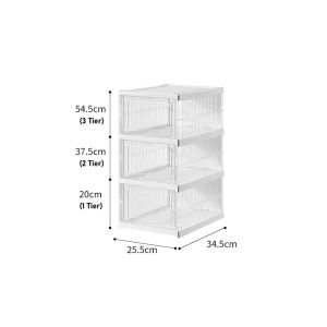 Foldable Shoe Storage Rack Installation Free Shoes Cabinet Shelf Stackable Shoe Box with Lid