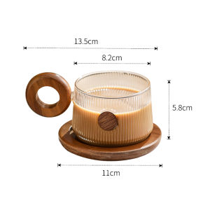 Special handle coffee cup glass cup saucer design