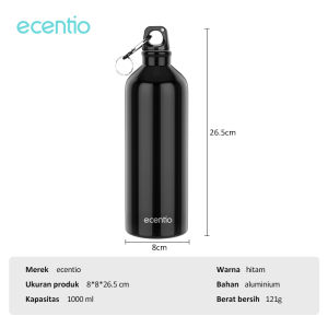ecentio Botol Minum Tumbler Bottle Dengan Desain Anti Bocor Portable Berbahan Aluminum Untuk Berkuda Dan Olahraga