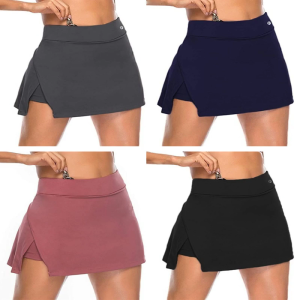 High Waist Golf Skort 2 in 1 Feature Short Trousers with Double Layer Design and Comfortable Wear for Active Women