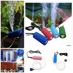 Máy sủi oxy mini siêu êm máy sục oxi bể cá cảnh bơm khí khi đi câu hồ cá kết nối USB loại tốt khí mạnh