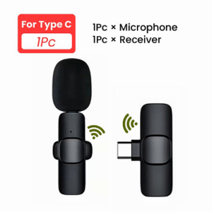 Wireless Lavalier Microphone Portable Audio Video Recording Mic For IPhone/Android Type-c for Live Vlogging Mobile Phone Microphone
