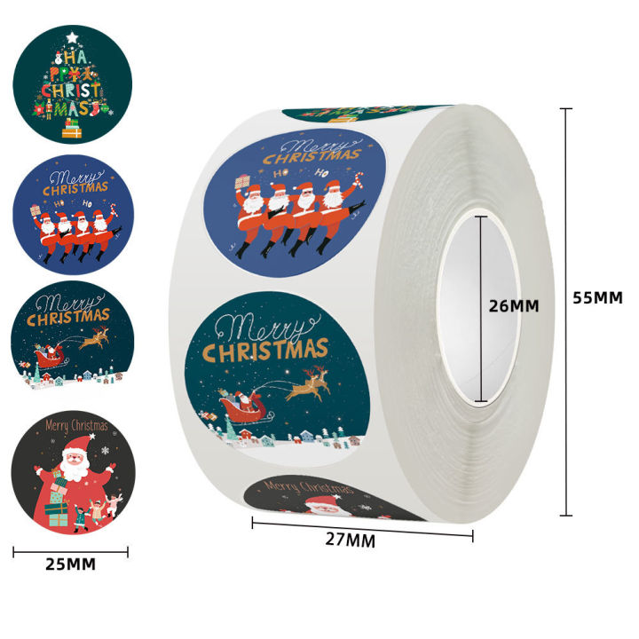 500 pcs/Roll Christmas packaging sticker for seal label Decor ...