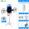 TNW T26 3in1 Mini ไม้เซลฟี่ ขยายได้ Grip Phone Tripod รีโมทบลูทูธในตัว Selfie Stick มีไฟLED สำหรับการถ่ายวิดีโอ Vlog. 