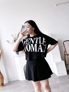 Kaos Croptop Wanita Lengan Pendek Bahan Katun