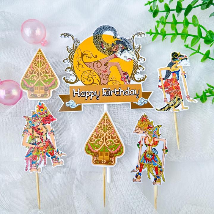 Wayang Kulit - Mini Topper Cake Birthday / Hiasan Kue Ulang Tahun ...