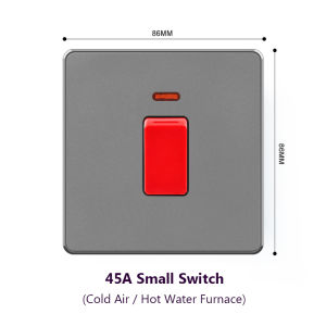 LSG Ổ cắm tường 15A và công tắc DP 20A 45A với đèn LED neon cho máy nước nóng cho máy điều hòa không khí Quạt gió bếp Thiết bị công suất cao Bảng công tắc treo tường 250V Công tắc chuông cửa Ổ cắm điện Loại 86 Màu Xám ổ cắm Công tắc điện