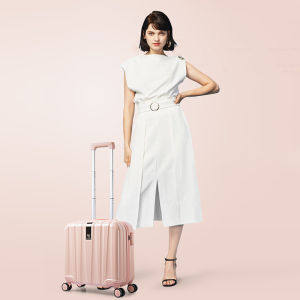 Hanke 16 Inch Men Women Spinner Luggage Suitcase 100% PC Trolley Case Travel Bag Rolling Wheels Luggage Carry-On Boarding  Suitcase Trip Journey H80002