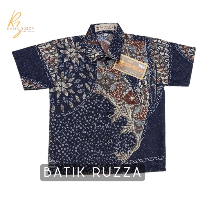 RUZZA Kemeja Batik Anak Laki Ukuran 2-15 Tahun Motif Terbaru | Lazada ...