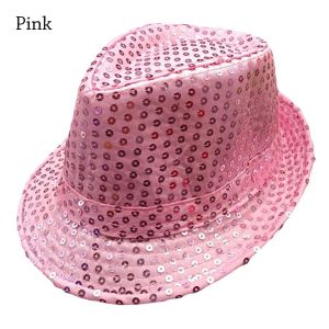 CUFEI Shiny Jazz Hat Sequins Masquerade Panama Cap Fashion Cosplay Dance Performance Hat Men Women