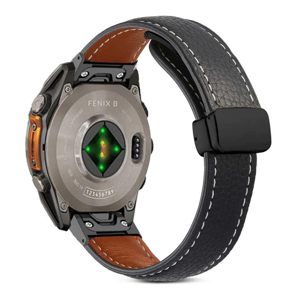 Quick Fit Hole Leather Strap for Garmin Fenix 47mm 51mm