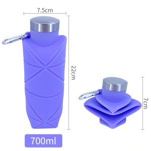 Botol Air Minum Lipat 700ml Silikon Bebas BPA Tempat Minuman Portable Sgt Fleksibel dan Tahan Bocor Bahan Silicon HHG