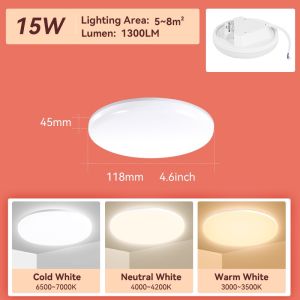 CHENBEN Modern Led Ceiling Light 220V-240V Ultra-thin Ceiling Lamp 15W 20W 30W 50W Led Light For Room Ceiling Kitchen Cold/Neutral/Warm Light