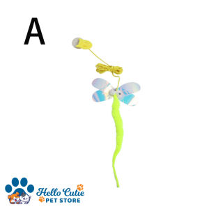 Hello Cutie-Tongkat mainan kucing elastik bergambar kartun gantungan pintu Elastic Cat Teaser Wand Cartoon Elastic Rope