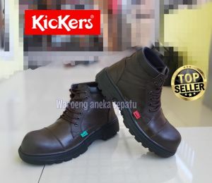 Siap Kirim Stok Banyak Semua Warna Ready !!! Sepatu Pria Safety Boots Ujung Besi DELTA HiGH KicKers Muncak Proyek Lapangan Formal Kulit