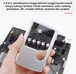 【COD】Kaca Pembesar Kartu Nama Portabel Kaca Pembesar Jenis Kartu LED/Kaca Pembesar Akrilik/Kaca Baca Genggam dengan Lampu LED Ultra-Thin Rectangular Led Light Magnifying Glass