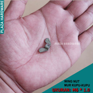 Mur Kuping Wing Nut Kupu-kupu M6 x 1.0 Kuning Jumlah 20 Pcs