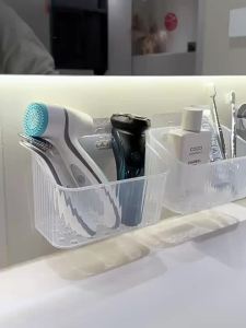 SXH No-drill wall-mounted storage cosmetic storage basket bathroom storage basket comb wall-mounted