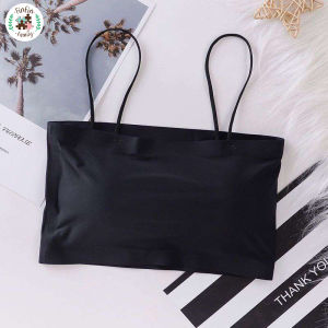 Fin Fin สายเดี่ยว เสื้อครอป ผ้าลื่น เซ็กซี่ ใส่สบาย ชุดชั้นใน ผู้หญิง ถอดฟองน้ำได้ ไร้โครง ไร้ขอบ บรา ยกทรง คุณภาพดี ราคาถูก