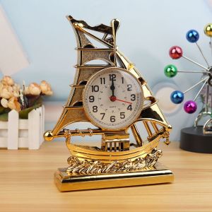 [MSIA SHIP] NOVELTY Aesthetic Yacht Alarm Clock Retro Desk Clock Vintage Classic Table Clock Console Table Decor Accessories Classic Retro Home Office Fengshui Decorations Items Birthday Gifts Christmas Present Souvenir Sailboat Vintage Themed