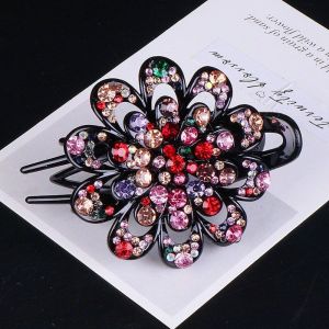 MENGLIANG 1pcs Female Elegant Headwear Hair Accessories Rhinestone Hairpin Duckbill Clip Hair Claws Hairgrip Women Hair Clips