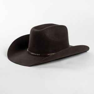 NOBLELUX Concave Shape Wool Cowboy Hat Wide Brim 100% Wool Western Cowboy Hat Top Hat Decorative Buckle Fashion Western Hat Outdoor Wear