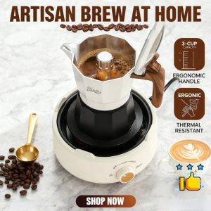 Moka Pot Expresso Maker Brewed Coffee Makers Electric Ceramic Stove Furnace Coffee Machine