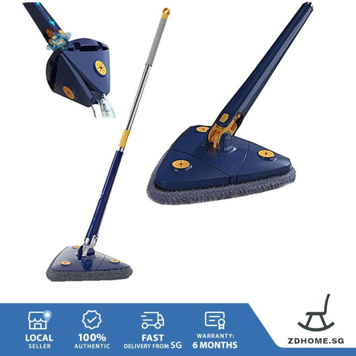 360° Rotatable Adjustable mop Triangular Mop Self-extrusion Type Hands ...