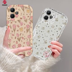 (Lokal Ready) PENGER Casing hp Infinix Hot 30i Note 12 G96 Hot 12 Play 11 Play 9 Play 10 Play Smart 5 Smart 6  Smart 7 Hot 20S Flowers 3D Tepi Melengkung Bergelombang Bunga Softcase