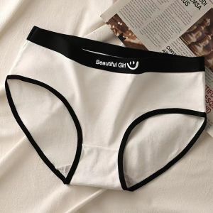 Underwear Womens Black White Gray Sports Style Mid-waist Briefs