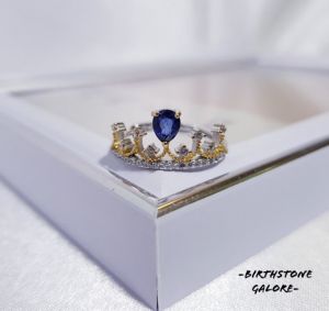 Natural Sapphire Birthstone S925 adjustable ring/cincin sapphire/S925 silver ring/Gemstone/September birthstone/blue sapphire