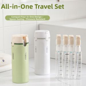 BOBOTYU 4 in 1 Travel Refillable Bottles Set Leak Proof Reusable Empty Bottle Kit Convenient Portable Liquid Dispenser Bottle Business Trip