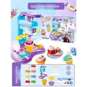 Playdough Noodle & Ice Cream Maker Toy Set – Princess Pretend Clay Kitchen Play for Kids Wheat Puree Dough