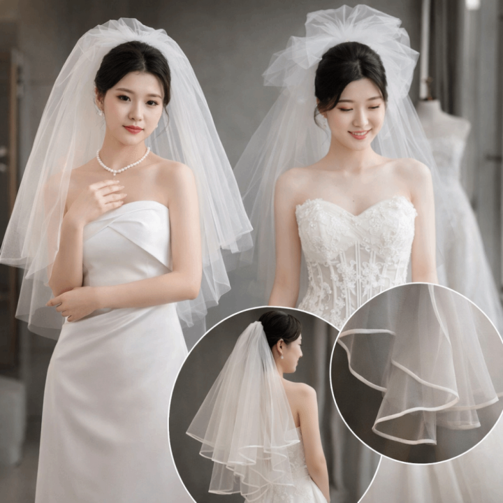 BENYTRO Trắng Mạng che cô dâu Cung tên Phụ kiện ngọc trai Phụ Kiện Tiệc ...