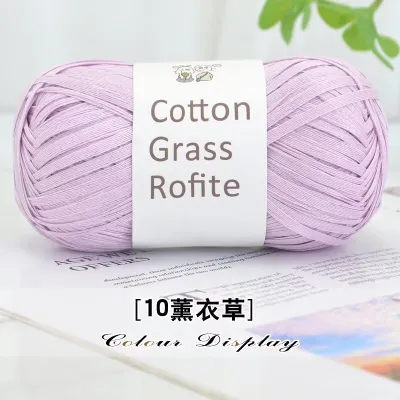 50g/Roll Cotton Grass Raffia Weaving Yarn for DIY Bags & Hats Natural Cotton Raffia Yarn Thread Handmade Summer Straw Bag Hat Beach Shoes