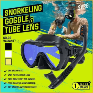 TaffSPORT Kacamata Selam Scuba Diving Snorkeling Tempered Glass / kacamata selam laut dewasa anti kabut embun 1 set murah nembak ikan pria scuba diving snorkeling anak laki laki sungai anti masuk air / kacamata diving alat selam dewasa scuba