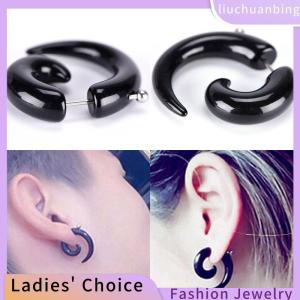 [COD] liuchuanbing Jewellery Gothic phụ nữ người đàn ông PUNK đen Acrylic ốc Stud Bông tai tai đồ trang sức
