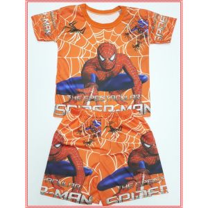 ชุดแขนสั้นเด็ก ไซส์ M อก26-27นิ้ว ผ้าไมโครไฟเบอร์ ลายการ์ตูน 2-4 ปี 12-17กิโล