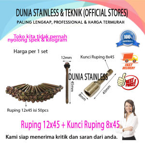 Bundling Ruping KUNING 12x45 + Kunci Ruping 8x45 aksesoris perangkat tangan