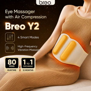 Breo Y2 Waist Massager Heated Lumbar Massage Belt with Air Compression Vibration 3 Massage Modes 3 Heat Levels Red Light for Back and Abdominal Comfort