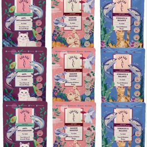 Cat Wet Food Ron Ron Halal Starter Pack of 12 sachets (4 sachets per flavor)