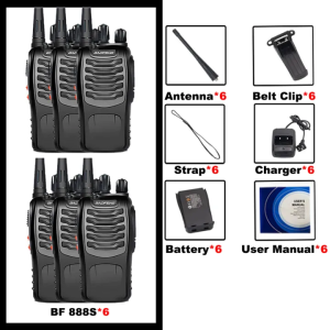 [Beli 1 Gratis 1] Garansi 10 tahun BF888S Walkie Talkie UHF 400 470MHz Pemancar Radio Ham Dua Arah Jarak Jauh untuk Berburu Hotel Benih