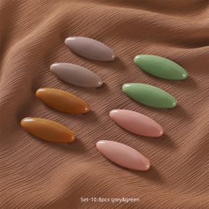 Jifang 1 set/8pcs Plain Colorful Smooth Plastic Safty Pin Brooches Silk Scarf Hijab Clip Pins YZ18