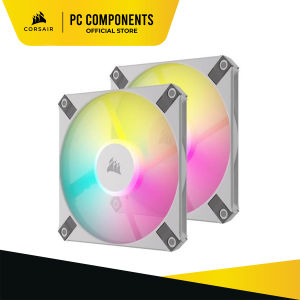 CORSAIR iCUE AF120 RGB SLIM 120mm PWM Fluid Dynamic Bearing Fan White Twin Pack CO-9050165-WW