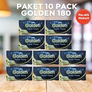 [10 Pcs] Tissue Golden Facial 180 Helai Embossed Tisu Murah