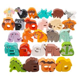 3D Wooden Animal Matching Pairing Learning Alpabet Letter Color Puzzle Fun & Learning Early Education Toy Set-T235