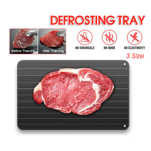 【3 Size】Food Defrosting Pad Fast Defrosting Tray Food Grade Aluminium Naturally & Safety Defrost Board Thawing Plate Rapid Dissipation & Heat Transfer Meat Seafood Fruits Vegetables