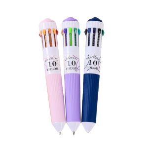 NOBLELUX 3Pcs/Box 10 Color Drawing Ballpoint Pen 0.8mm Colorful Ballpoint Pens Gifts Retractable Colored Pens for Painting Study Marking