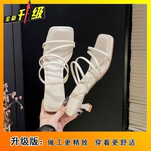 [Free Shipping] WomenS Summer New Style Fashionable And Versatile Korean-Style Open-Toe Sandals With A Thin Heel